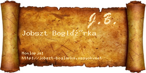 Jobszt Boglárka névjegykártya